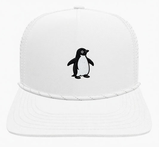 Embroidered Penguin Cap - White Lux